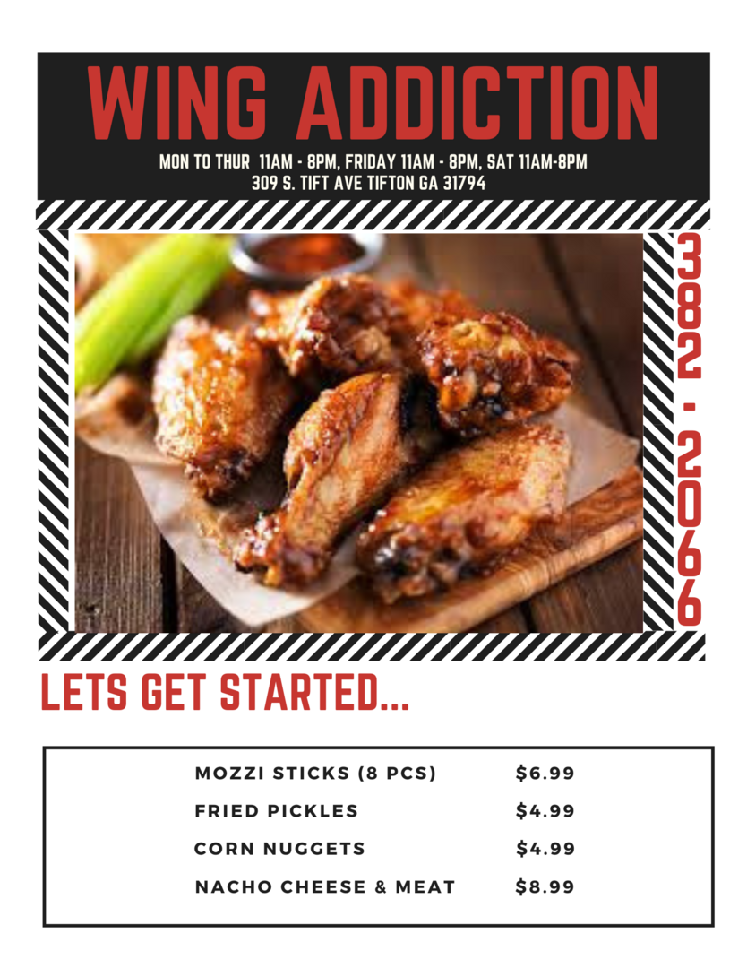 Wing Addiction signature chicken wings with house-made sauces