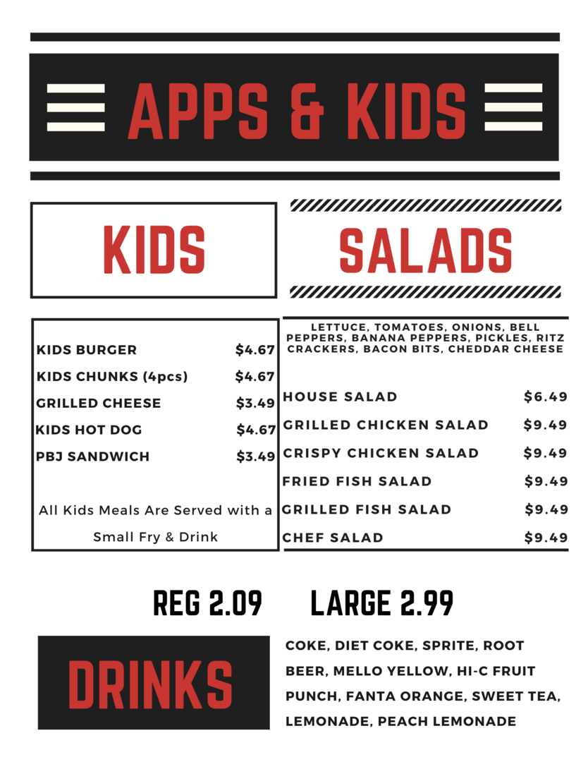 Wing Addiction food spread with wings, burgers, and sides